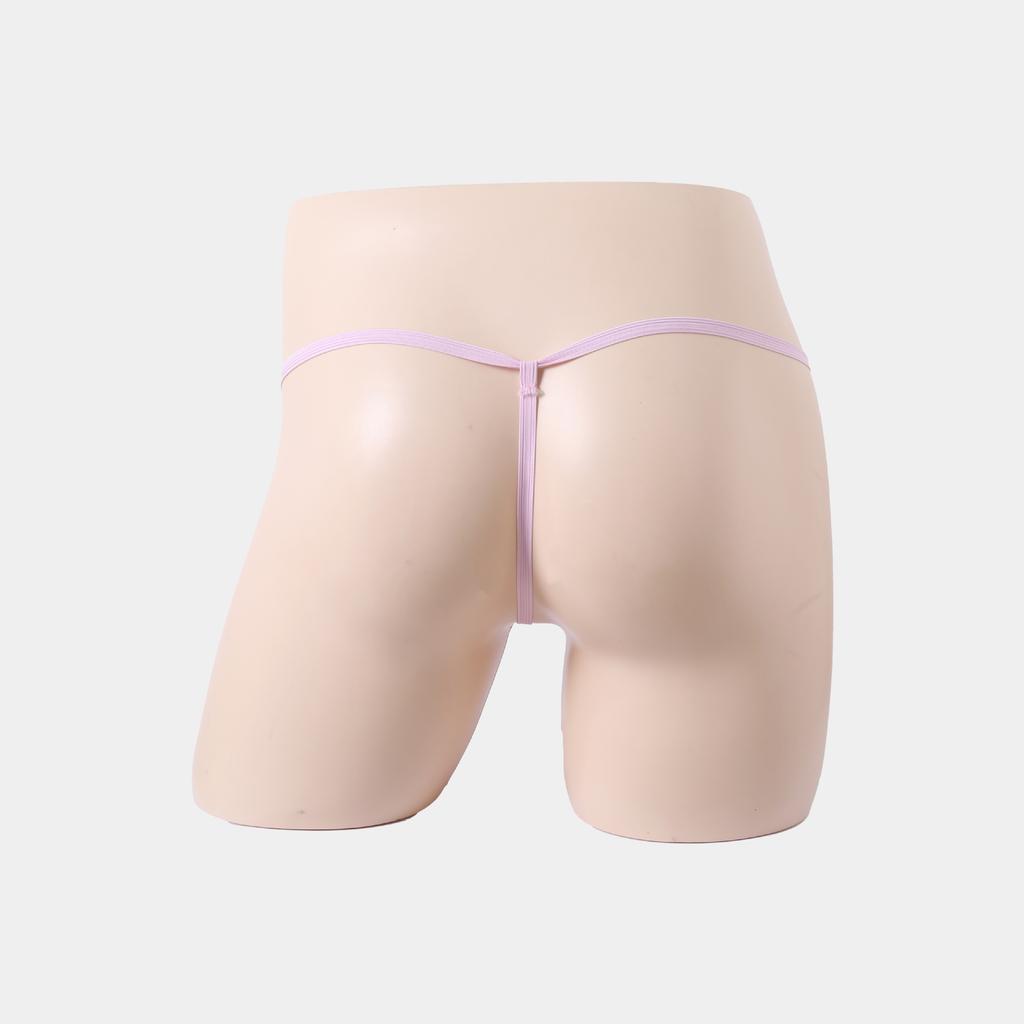 Men's thong underwear, bead chain, ring, pearl temptation, hollowed-out perspective underwear
