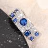 Newly Women Rings Blue/Crystal Cubic Zircon Silver Color Rings for Wedding Engagement Party Modern Fashion Female Jewelry