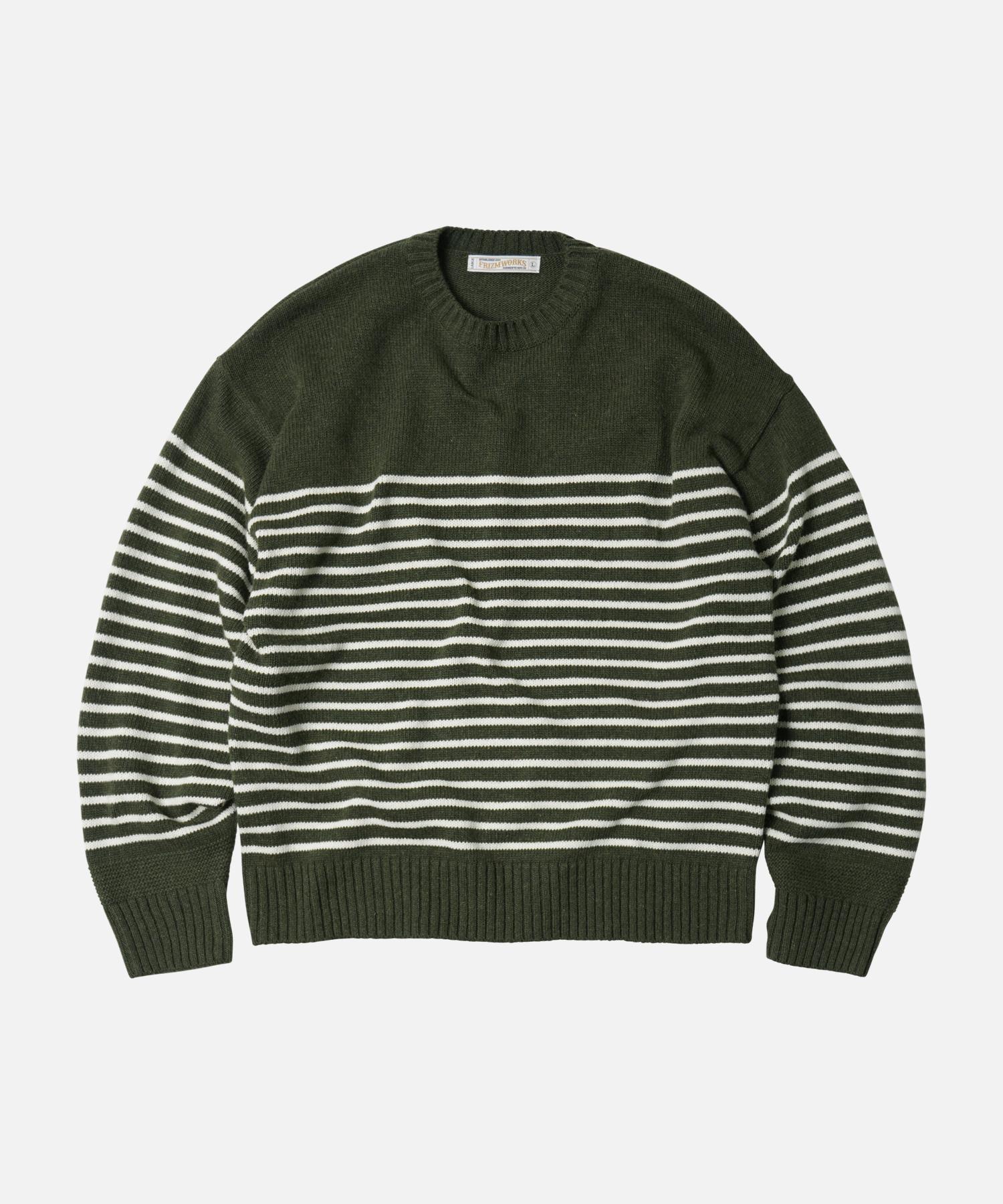 Prism Works Wool Stripe Relax Knit _ Olive Olive/L