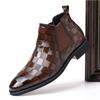 Q66 men's leather shoes Chelsea boots British style fashion pointed retro casual high-top leather shoes tide