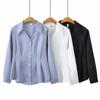 2026 Spring Plus Size Women's V-Neck Long Sleeve Pleated Cardigan Top