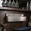 Restaurant Alcohol Display Shelf Stainless Steel Wall Mounted Liquor Bottle Rack, Single Row Drink Rail Kitchen Wine Holder Shelf, Compact Silver Rack