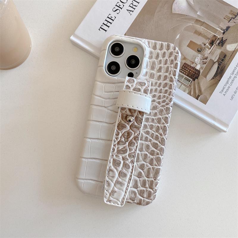Personalized Leopard Leather Wrist Strap for iPhone Anti-drop Phone Case Fashionable Wrist Strap iPhone 14 15Pro Max 12 13Pro