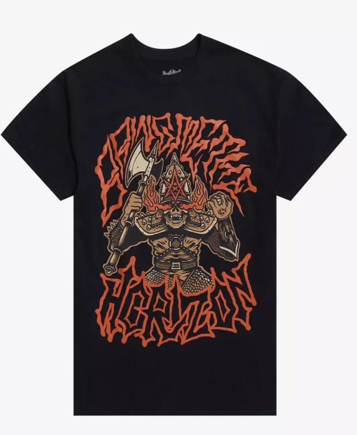 Official BRING ME THE HORIZON Axe Slinger Two-Sided Black T-Shirt L