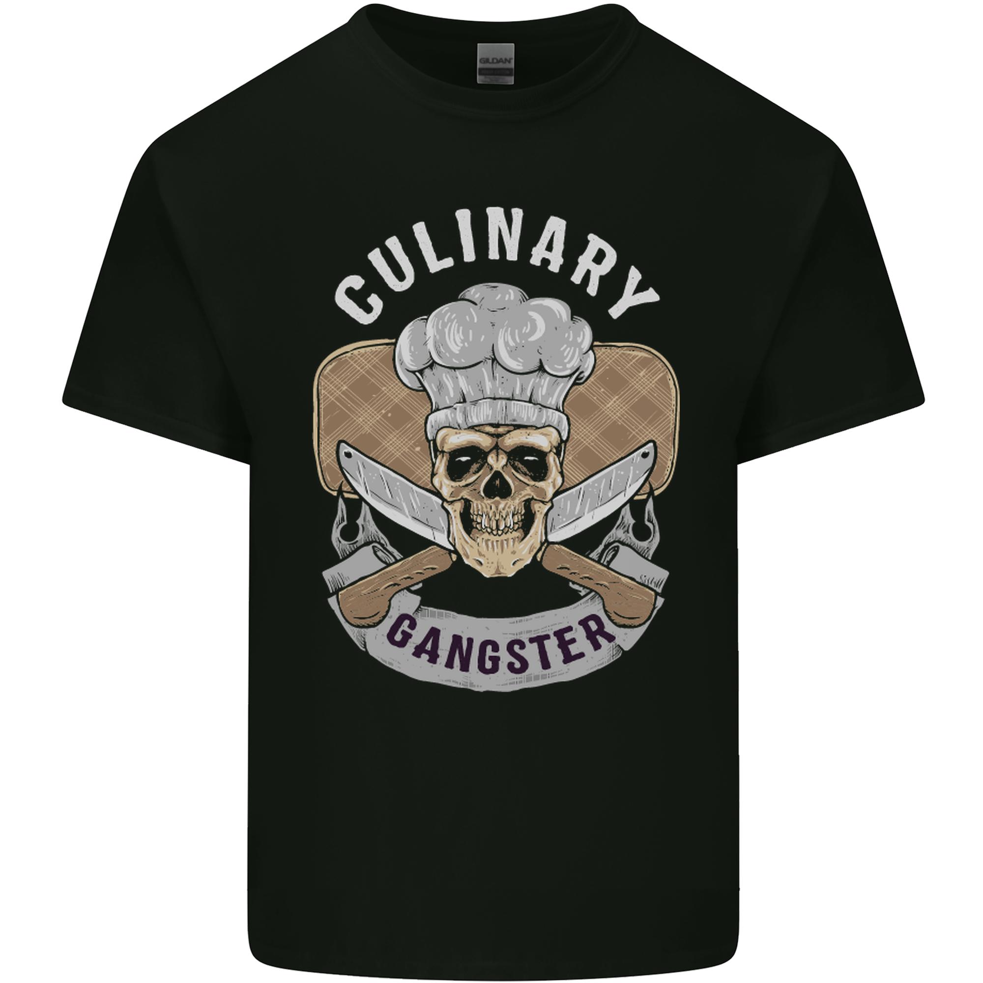 Culinary Gangster Chef Cooking Skull BBQ Unisexs Light Cotton TShirt S