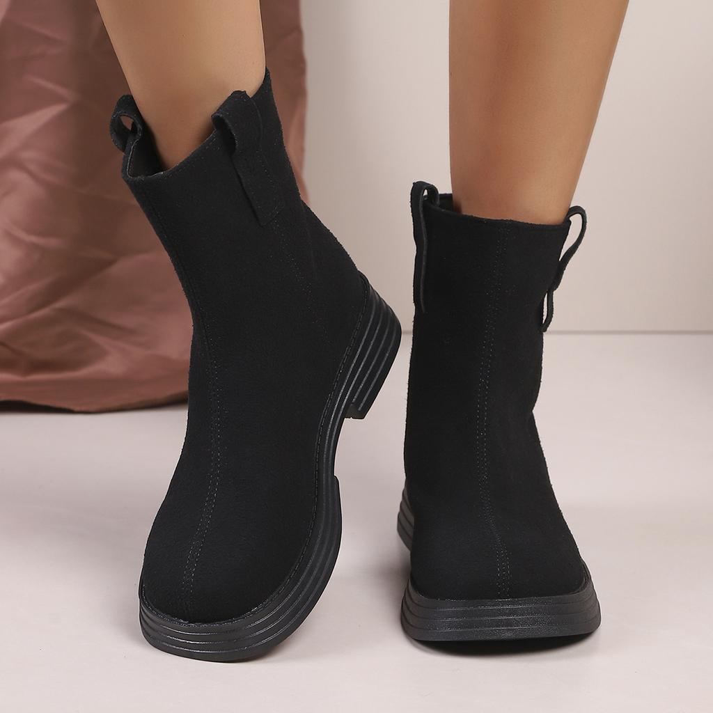 Winter Round Toe Suede Comfortable Casual Riding Boots Fashionable New Style Elegant Thick Sole Anti Slip Work Boots for Women