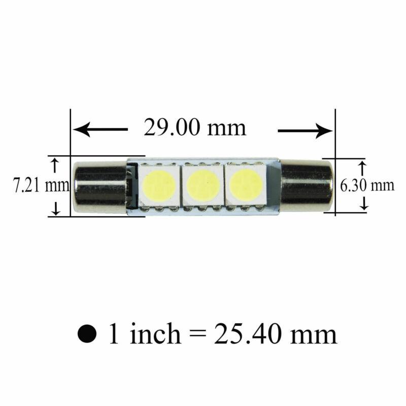 Lampadine LED Per Auto | 10 Pezzi | 3-SMD 29-30mm | 6000K Bianco | Per Luci Specchietti E Parasole - Foto 6