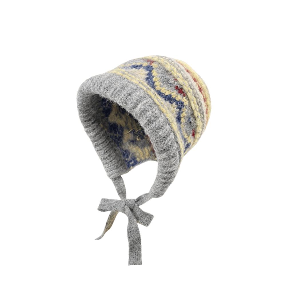 Thicken Knitted Plush Hat Ethnic Style Pullover Beanie Hat Skiing Warm Hat  Outdoor