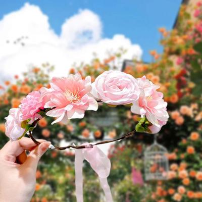 Blomsterpannband Boho Blommig Krona för Högtidsbrudtärnebröllop Strand