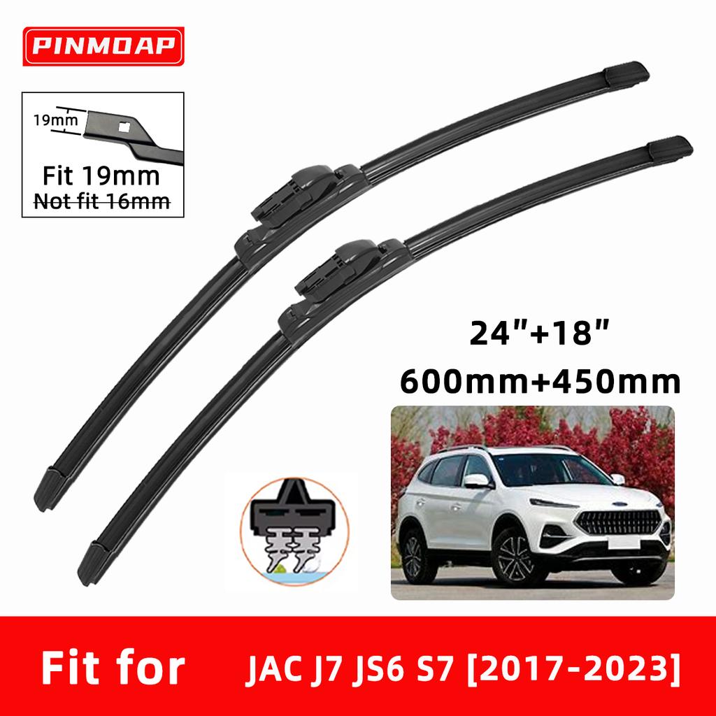 Car Wipers Double Rubber for JAC J7 JS6 S7 2017-2023 Front Brushes Cutter Automobiles Parts Accessories Windscreen Wipers Wear Parts