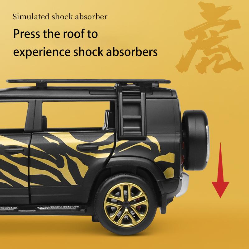 1/32 Scale Land Rover Defender 110 Diecast Car Model Toy, Pull Back Toy Vehicle with Sound and Light for Kids Toddler Boys Girls Gift Collection