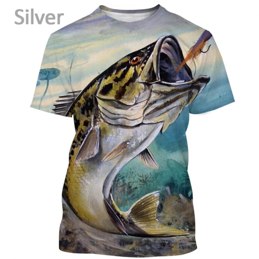 Boys Clothes Fish Pattern 3D Print T-Shirt Summer New Style Children's Fishing Shirt Casual Short Sleeve Fashion Streetwear Top