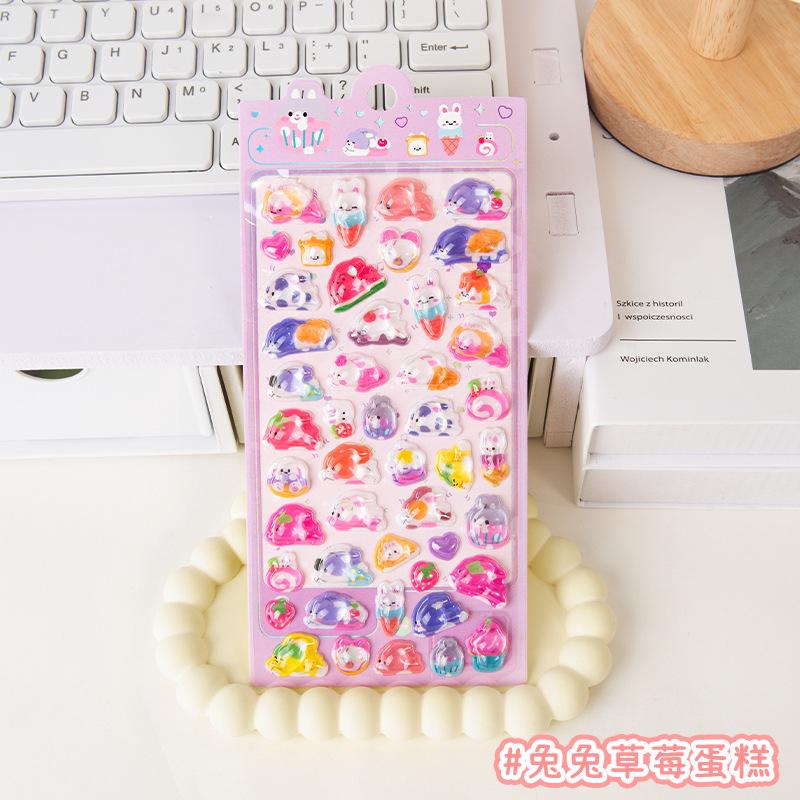 3D Puffy Stickers for Kid Cute Cartoon Animal Decals for Journal Phone Case Sparkle Craft Stickers for Children DIY Scrapbooking