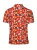 Men'S Short-Sleeve Polo Shirt with Flat Digital Print Pattern - No Texture