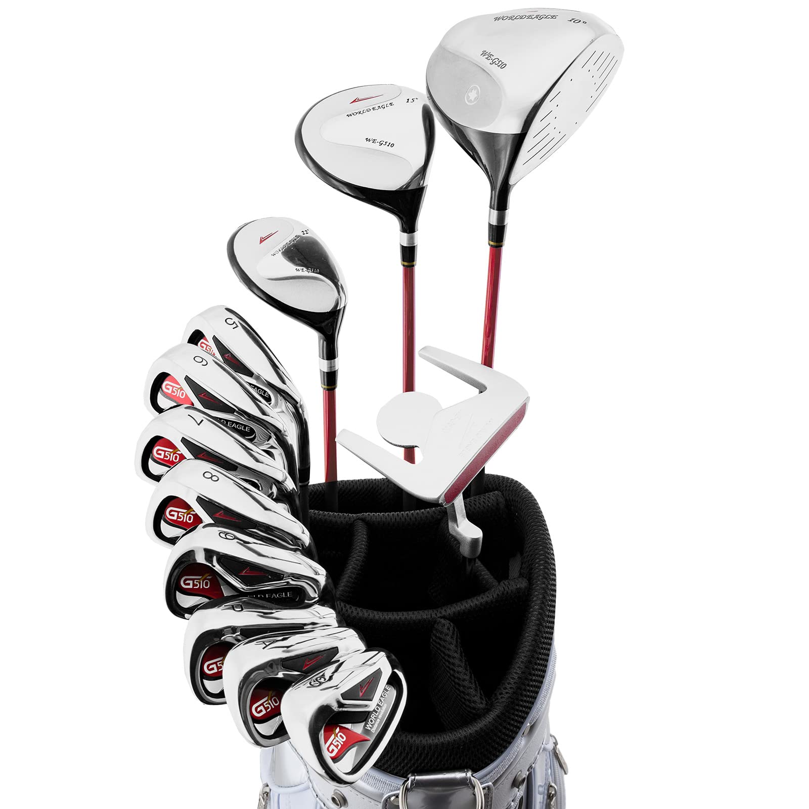 

WORLD EAGLE G510 Club Set 12 Clubs Flex R Bag: CBR5Silver Beginner [Used]