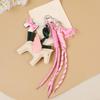 Department of cute leather little pegasus pendant pony black eight braided rope keychain high-end bag hanging very complicated DIY