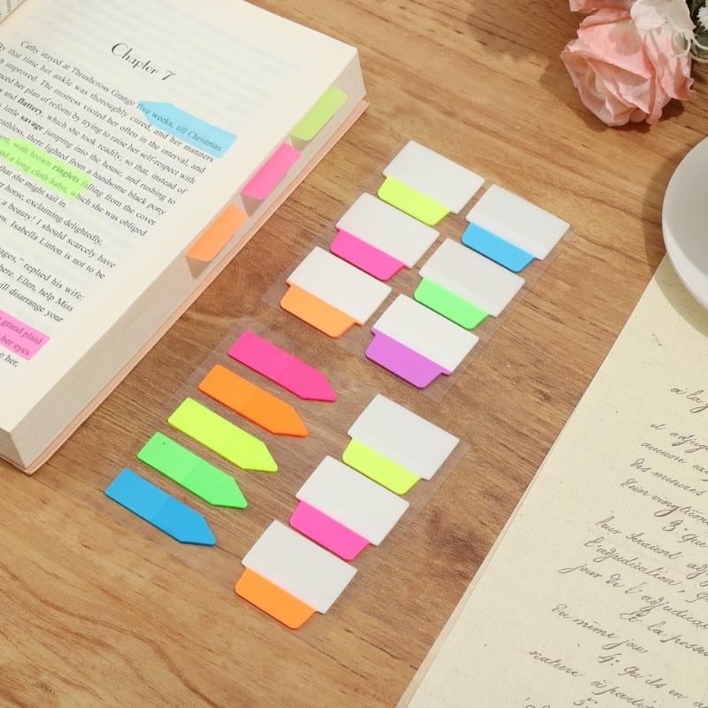 120/160Pcs Colorful Index Label Adhesive Notes Page Marker Bookmarks Writable File Label for Marking Highlighting