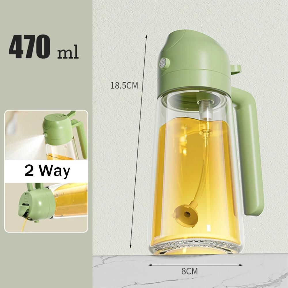 2 In 1 Oil Spray Bottle Multifunction Glass Oil Bottle For Cooking BBQ Oil Dispensers Olive Oil Sprayer Mister Kitchen Gadgets