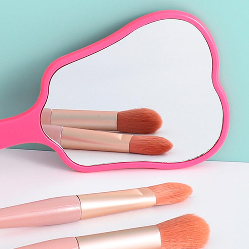 Mini Fan-Shaped Handheld Makeup Mirror Fan Shape Makeup Vanity Mirror With Handle Hand Mirror Spa Salon Compact Mirrors