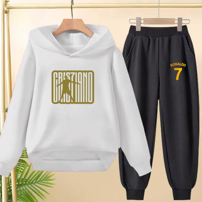 Student Uniform Hooded Sweatshirt + Long Pants Set. Children's Sportswear, Loose Suits for Boys and Girls Aged 3 to 13