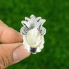 925 Silver Oval Natural Biwa Pearl Ethnic Promise Statement Bezel Birthday Ring