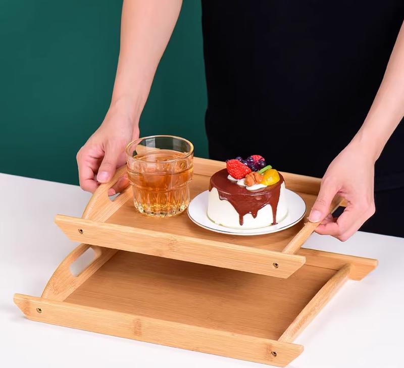 Rectangular Stone Serving Tray with Handles