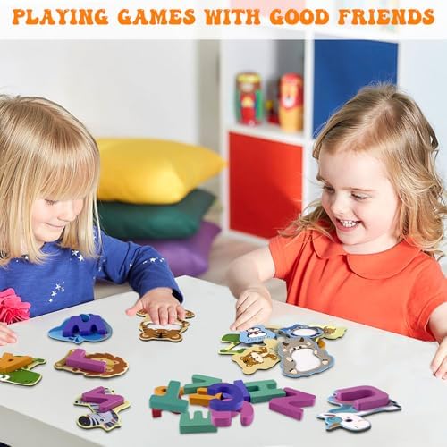 Montessori Alphabet Learning Toys for Kids Ages 3-8, Educational Puzzles for Toddlers Preschool Boys Girls, Letter Recognition Games