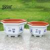 Hexagonal Plant Pots for Indoor Outdoor Flower Pot with Drainage Holes & Saucer Plants Durable Weather Resistant Large Decorative Living Room Planter