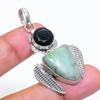 Natürlicher Chrysopras, Spinell 925 Sterlingsilber Schmuck Anhänger 1,97" ZS-531