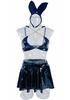 European Patent Leather Bunny Girl Costume Set: Nightclub Role-Playing Erotic Lingerie