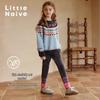 Little Naive Girls' Fleece-Lined Jacquard Leggings