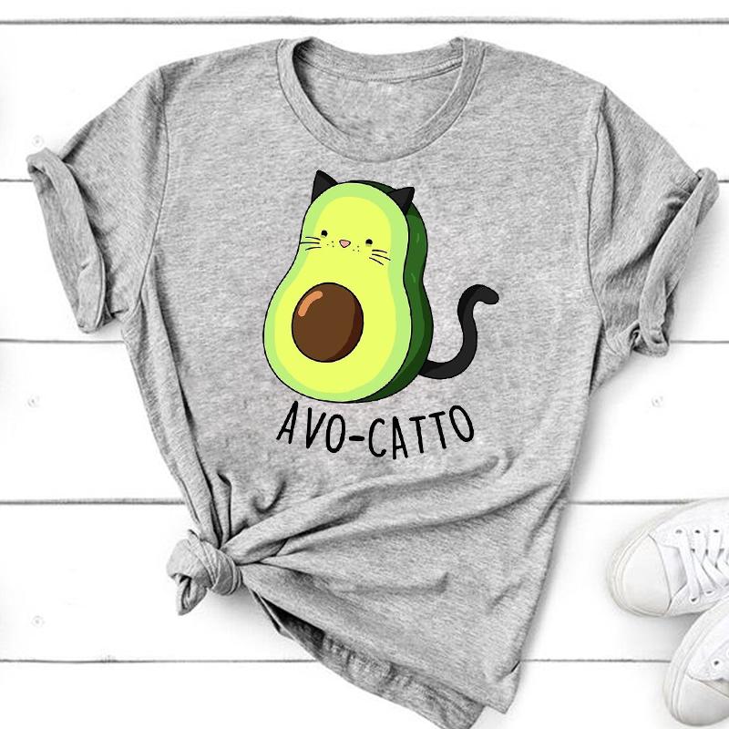 (Asian Size ) Graphic Tee Avocado Love Style Clothing Summer Sweet Trend  Print Female T Top Casual Short Sleeve Women Fashion T-shirt