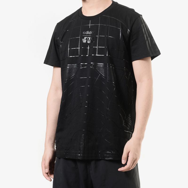 Men's Adidas T-Shirts Men's Black Crew Neck Moderate Straight Fit