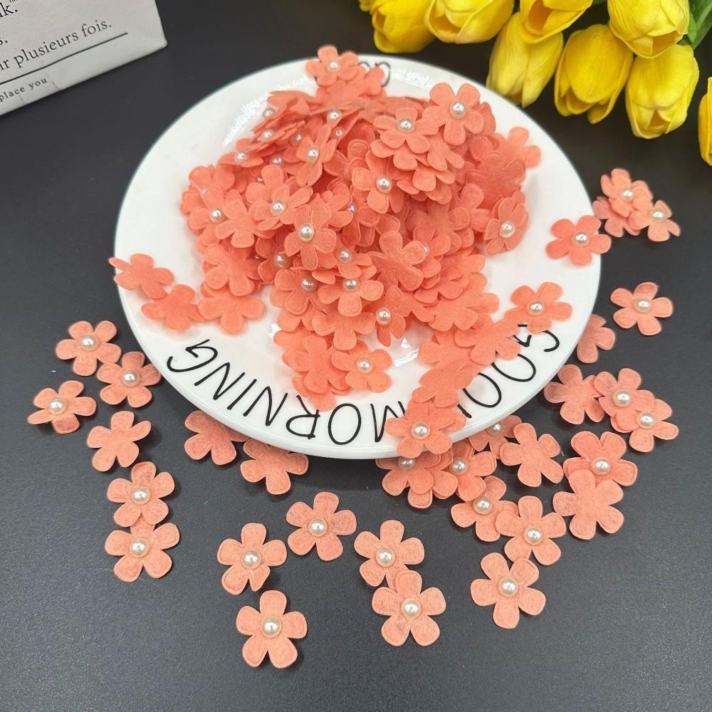 100pcs 2.5cm Flower Felt Fabric Patch Mixed Colors Felt Pads Felt Fabric Accessories  Scrapbooking