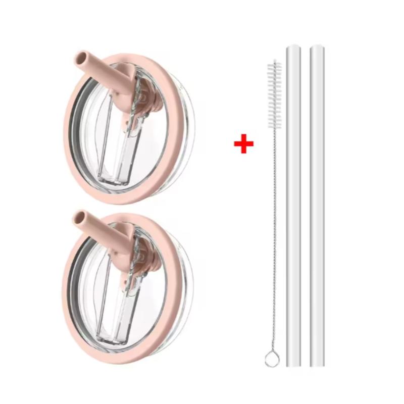40oz Flip Straw Leak Proof Lid for 2.0 Tumbler Lid Replacement for Stanley Cup Accessories Straw Cover Cleaning Brush with Straw