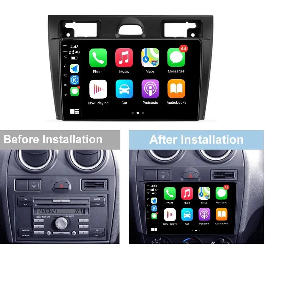 For Ford Fiesta Mk VI 5 Mk5 2002-2008 Android 13 Auto Radio Car Multimedia Player GPS Navigation Screen DSP Stereo 4G BT Carplay