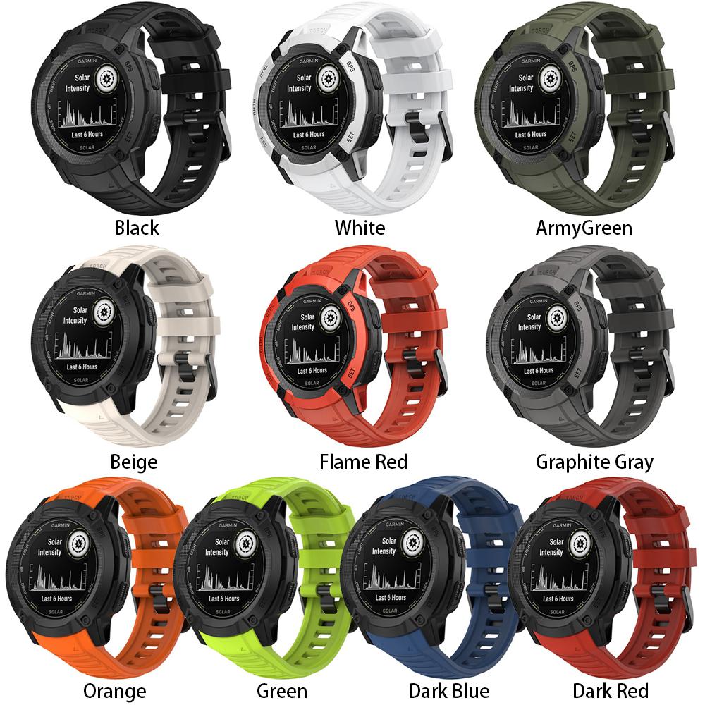 No Gaps 26mm Silicone Strap For Garmin Instinct 2X Solar - Tactical Edition Watchband Replacement Accessories