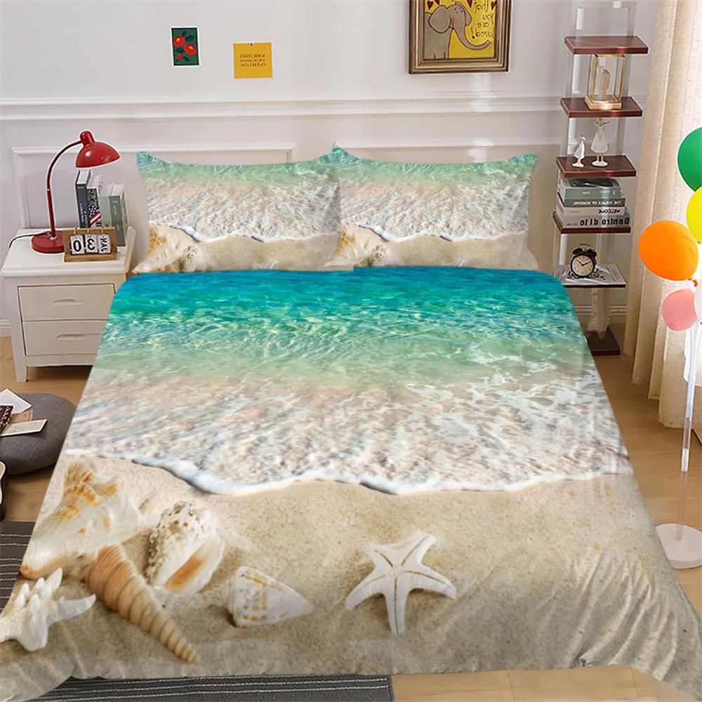 3D Scenery Printing Bed Set Cover Twin Size Polyester Soft Bedspreads Woman High Ranking Home Bedclothes