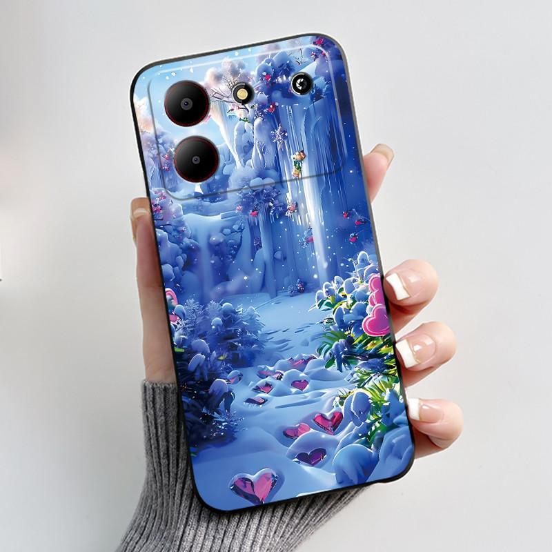 Süße Cartoon Hülle Für ZTE Blade A54 Fundas Capa Druckschale Schutzhülle Weiches Silikon Schwarzes Gehäuse Coque