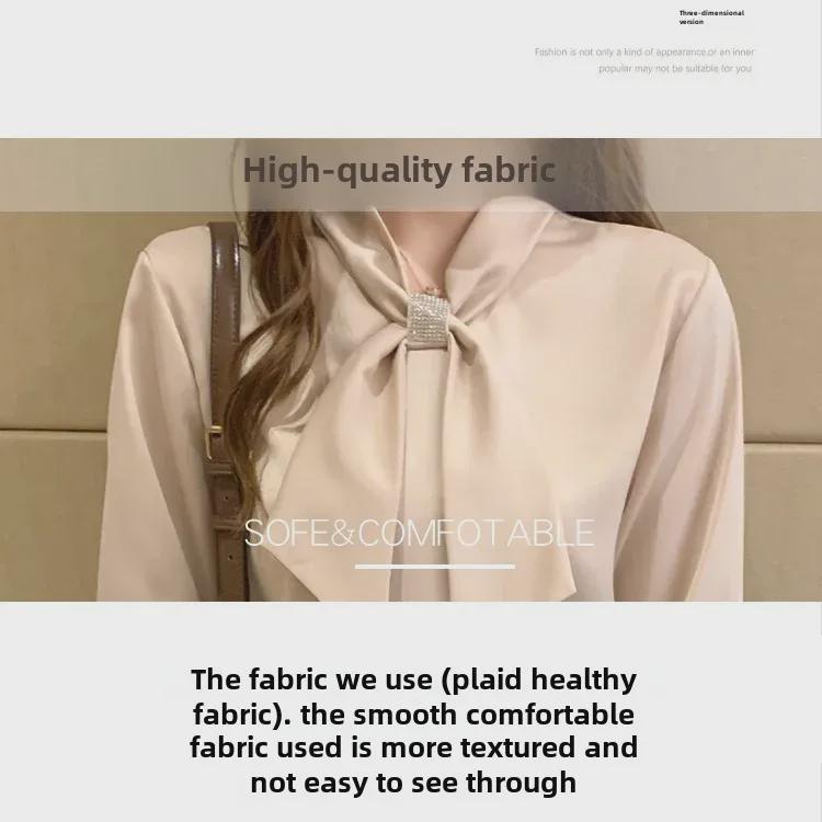 2025 Höst Koreansk Stil Fluga Långärmad Dam Lös Passform Topp