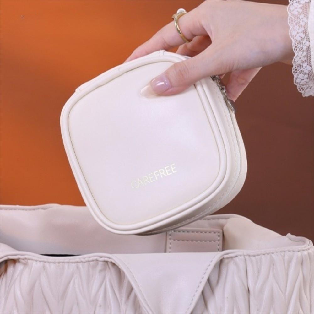 Mini Boîte à Bijoux Portable en PU Organisateur Sac de Rangement à Cordon Filles