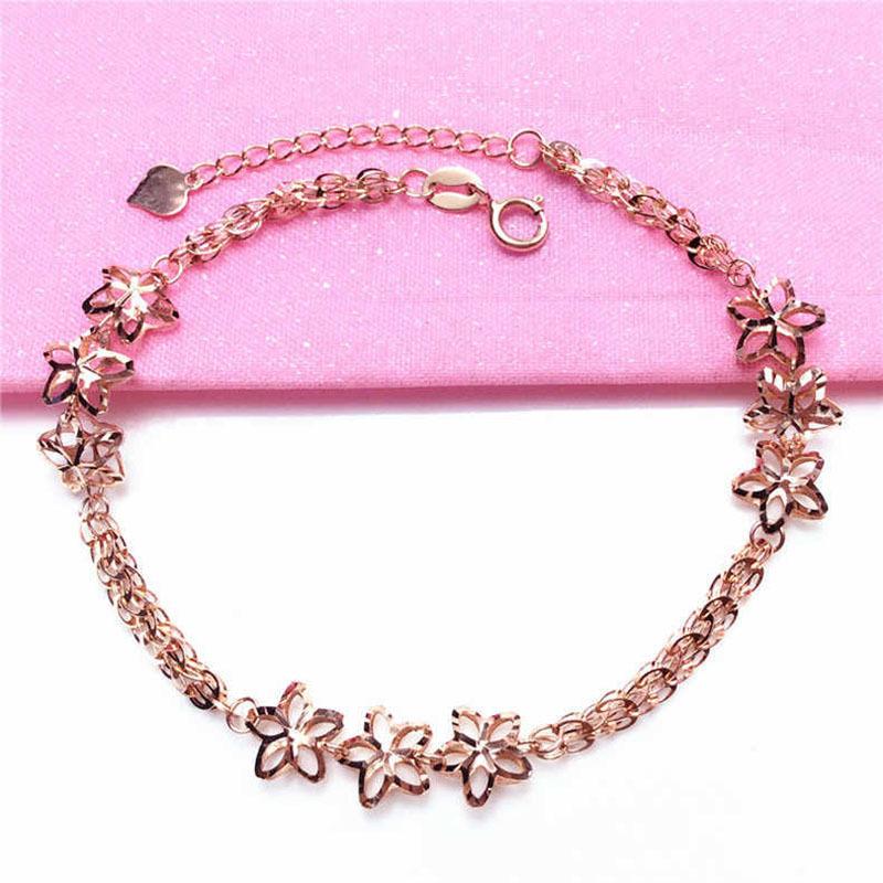 Purple Gold Hollow Star Bracelet Versatile Fashion High-End Rose-Plated Gold Car Flower Phoenix Tail Bracelet