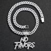 Men's Retro English Letter Rhinestone Necklace - Trendy Cuban Link Chain