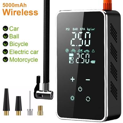 Wireless Air Pump 150psi Smart Touch Screen Portable Handheld Electric Tire Inflator for Car Bicycle Motorcycle Mini Air Compressor Injector