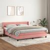 Exclusive House - Slatted Bed Base with Pink Mattress 160x200 Cm Velvet