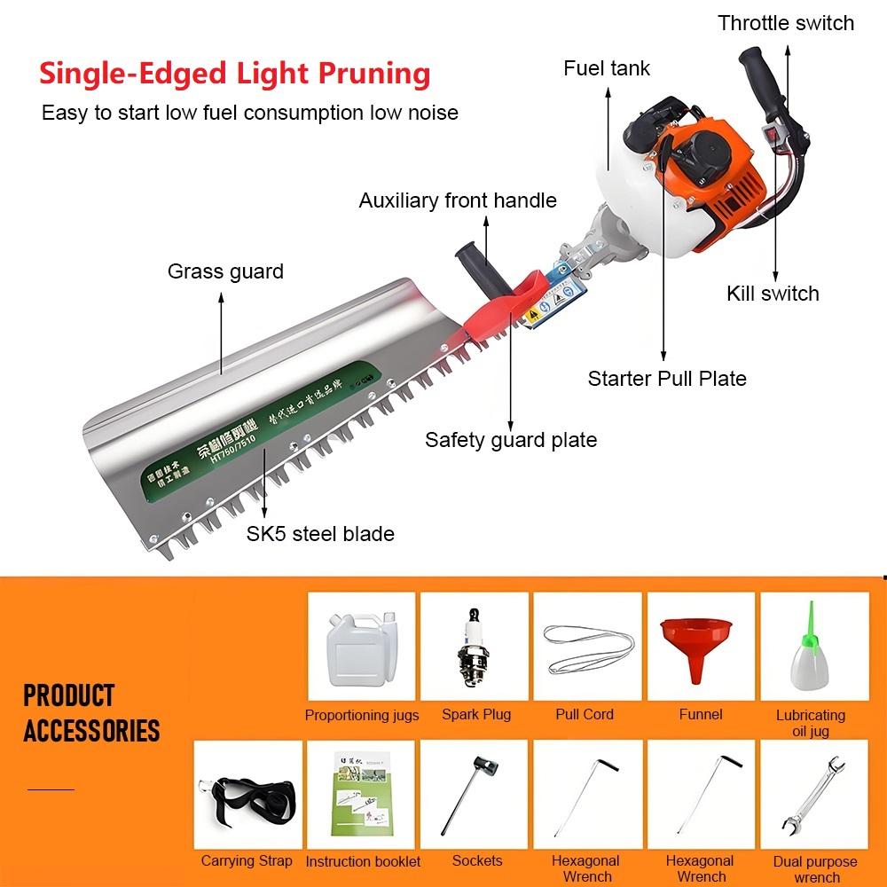 Petrol Hedge Trimmer 2-stroke Single/Double Bladed Lightweight Hedge Trimmers Tea Tree Pruners Trimmers Tea Pruning Shears