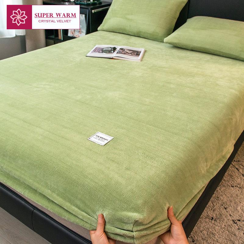 Lenzuolo con angoli in flanella calda con fascia elastica per letto singolo/matrimoniale Coprimaterasso aderente super morbido e caldo Coprimaterasso delicato sulla pelle