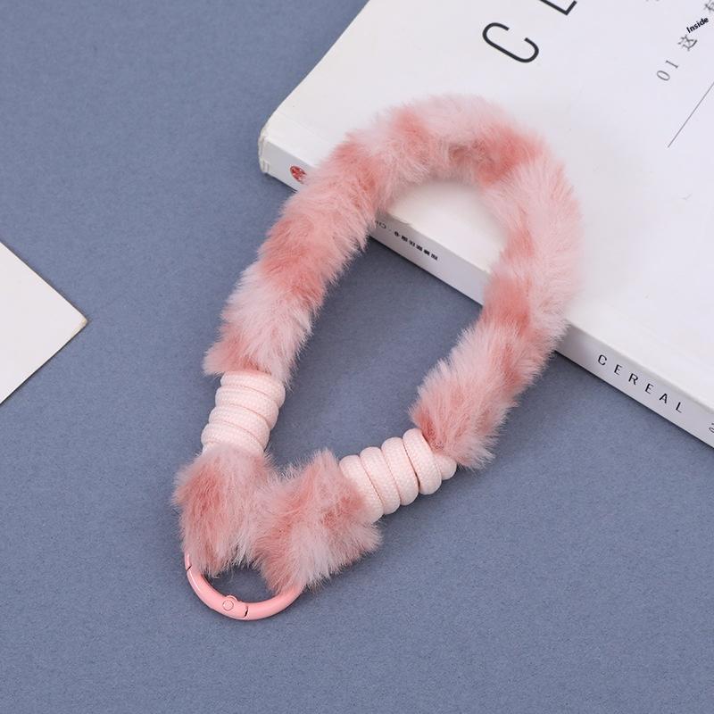 Plush Phone Lanyard Short Multi-Colored Wrist Rope Creative Keychain To Prevent Rope Loss Phone Case Lanyard