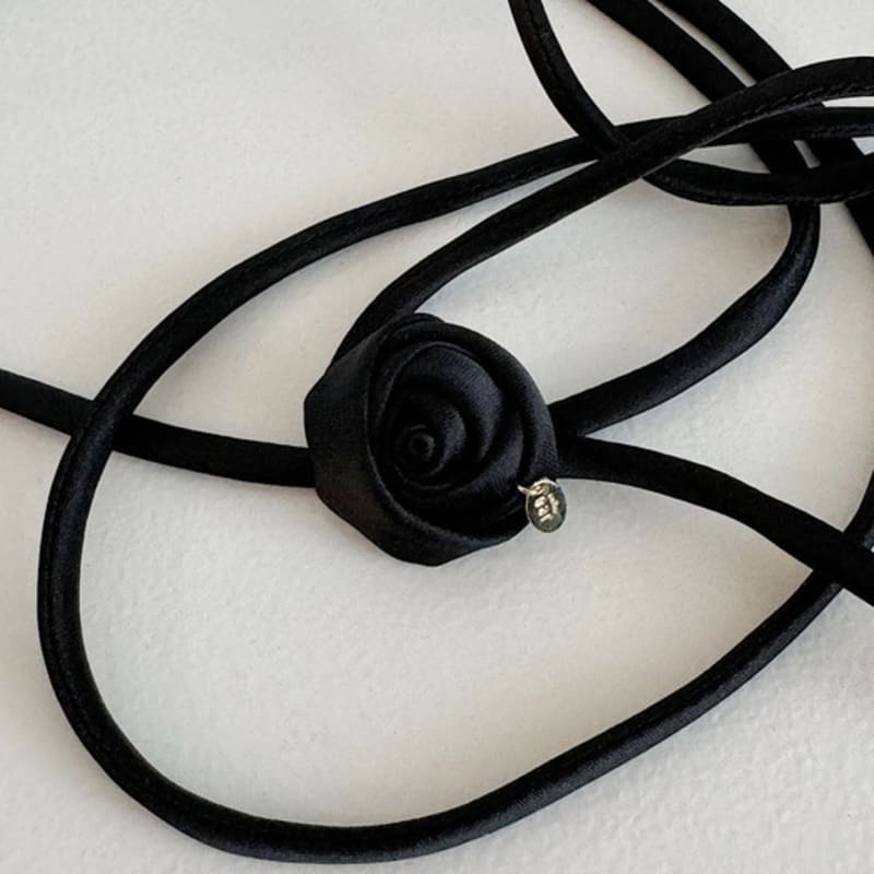 Oar Classic Rose Choker Necklace[Black]