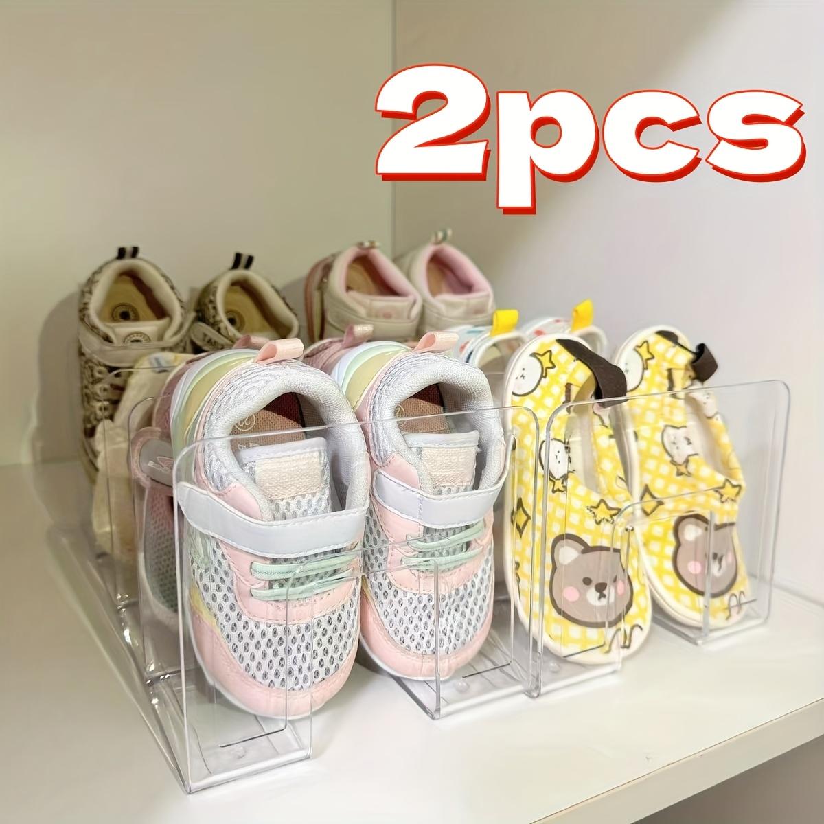 2pcs 4-Grid Children s Shoe Rack Acrylic Transparent Organizer for Baby Shoes Small Footwear Storage Shelf Shoe Cabinets 4780₽